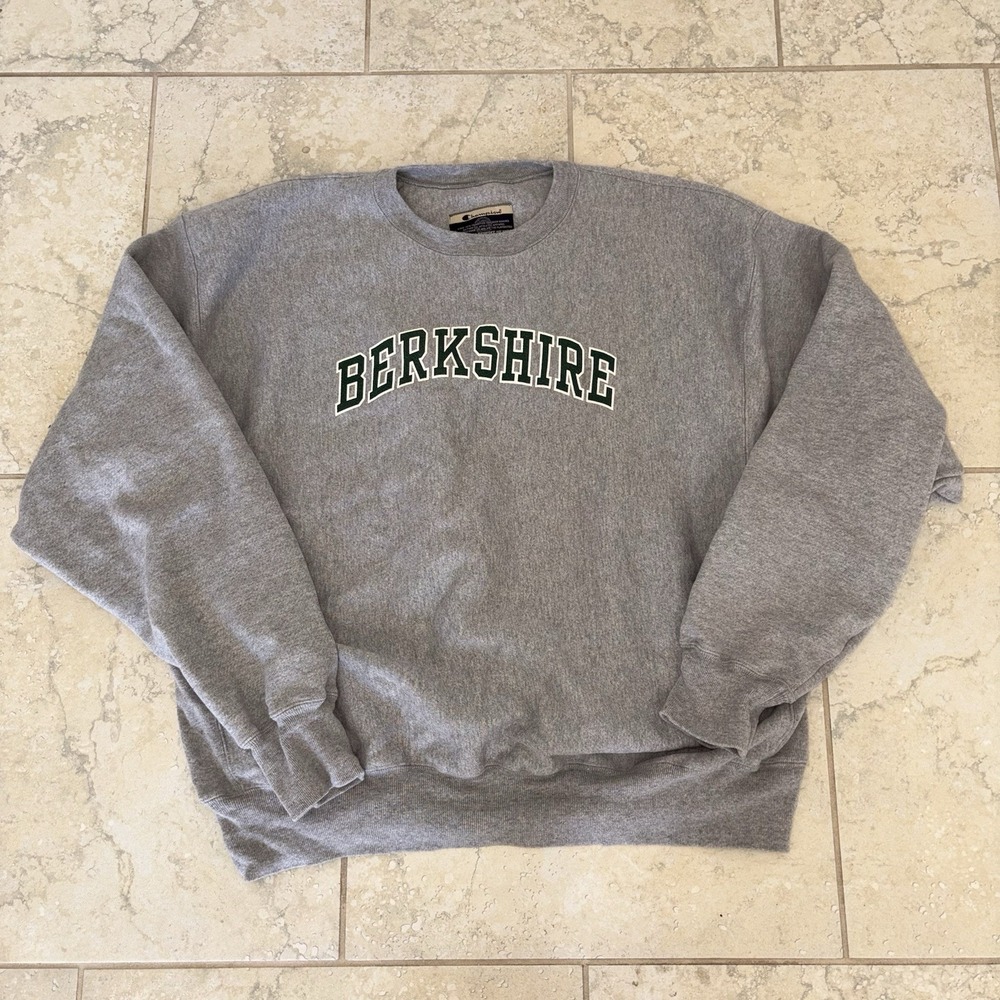 Champion Premium Reverse Weave Berkshire Sweatshirt Grey Gray Mens XL